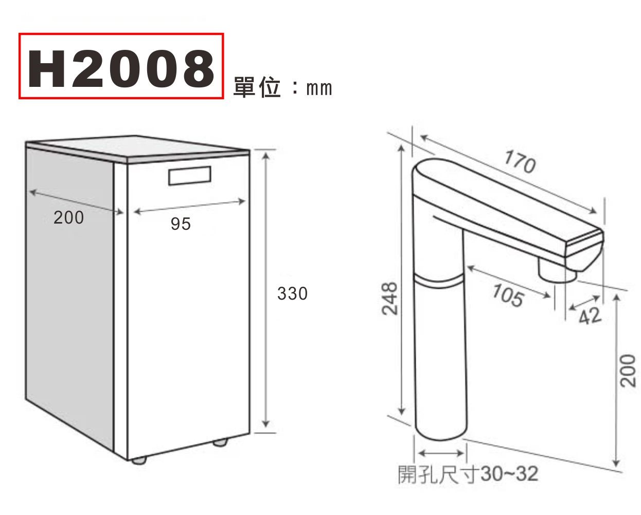 格林姆斯 GLEAMOUS H2008 迷你廚下熱飲機