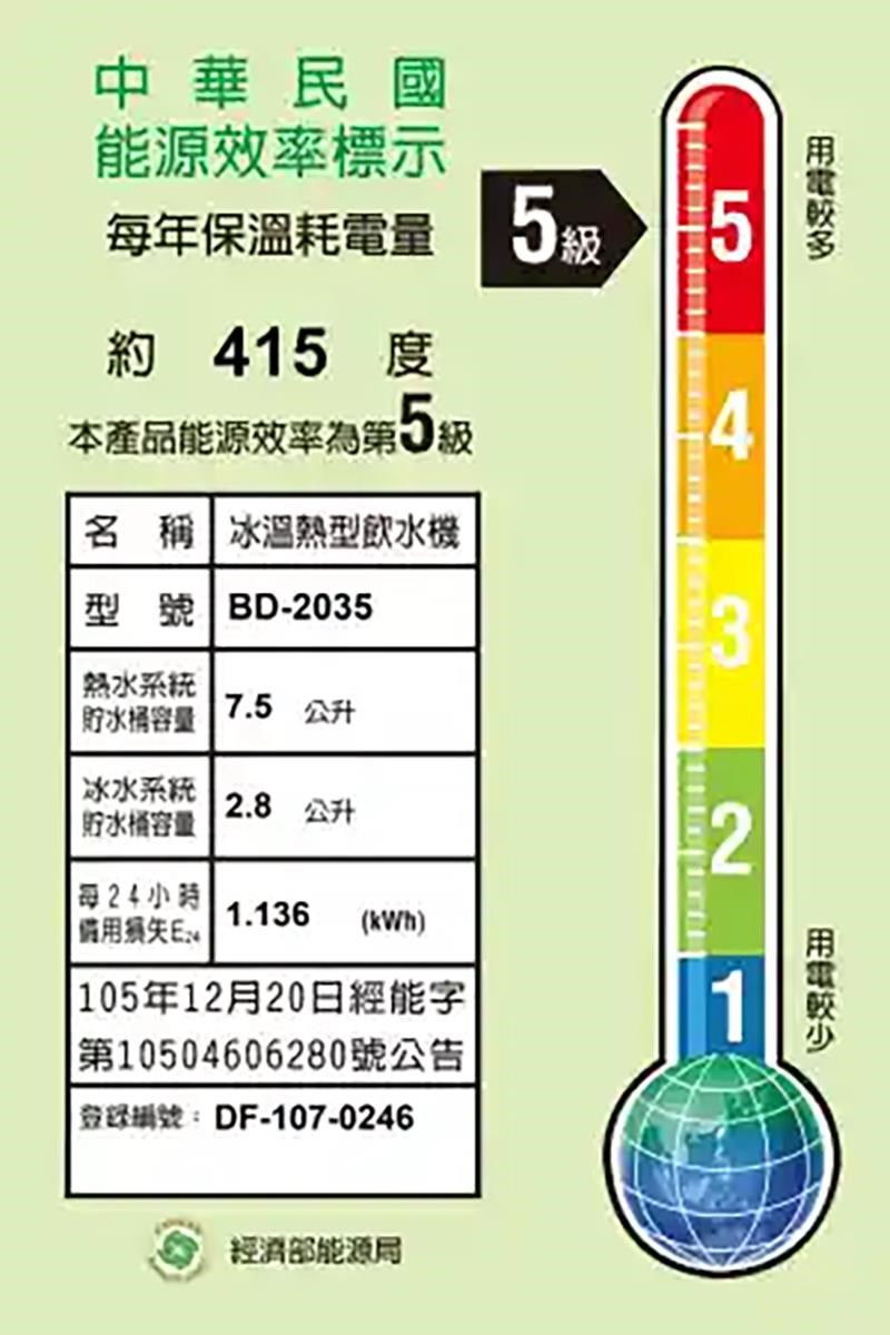 Buder 普德 BD-2036 雙溫落地型飲水機
